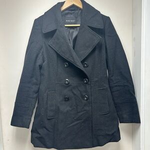 Nine West Women's Classic Black Peacoat